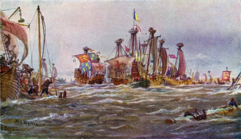 Bitva u Sluys, 1340 od William Lionel Wyllie