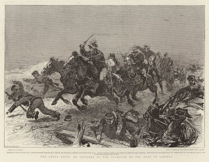 Řecká Rout, Incident Stampede na cestě do Larissy od William Small
