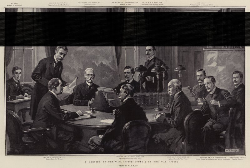 Zasedání Rady válečného úřadu ve válečném úřadu od William T. Maud