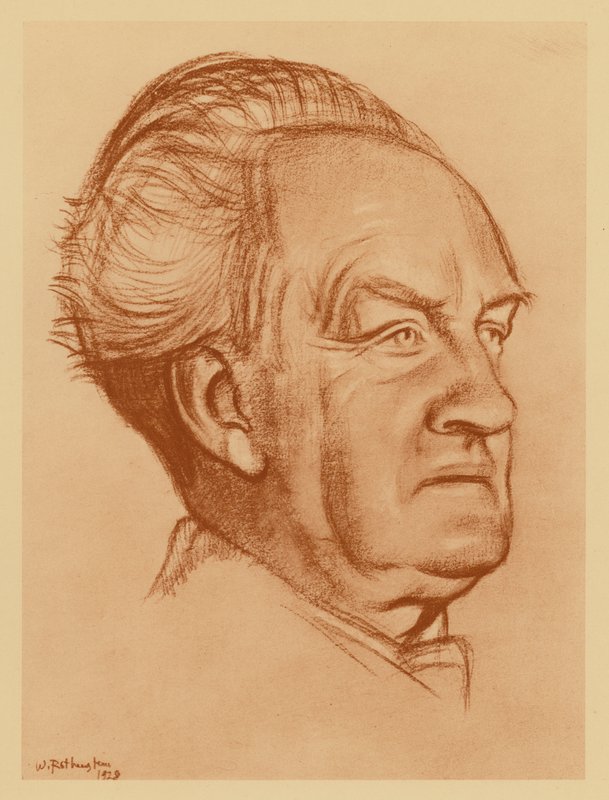 Portrét Gerharta Hauptmanna (litografie) od William (after) Rothenstein