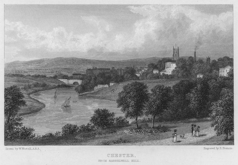 Chester, z Barrelwell Hill (rytina) od William (after) Westall