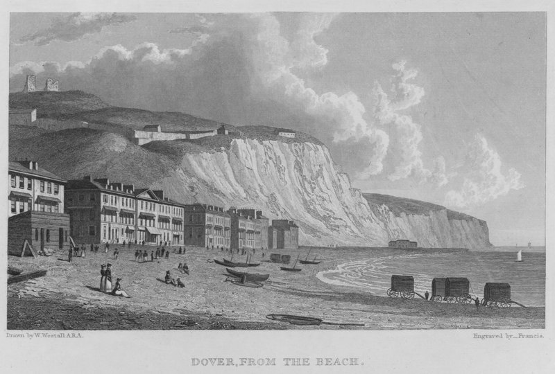 Dover, z pláže (rytina) od William (after) Westall