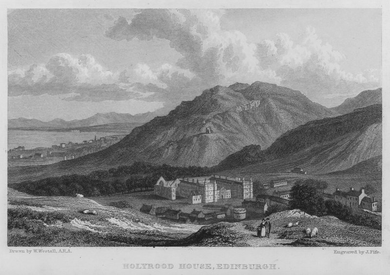Holyrood House, Edinburgh (rytina) od William (after) Westall