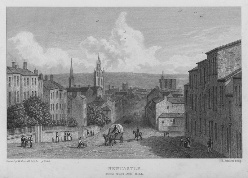 Newcastle, z Westgate Hill (rytina) od William (after) Westall