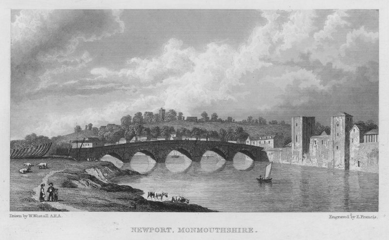 Newport, Monmouthshire (rytina) od William (after) Westall