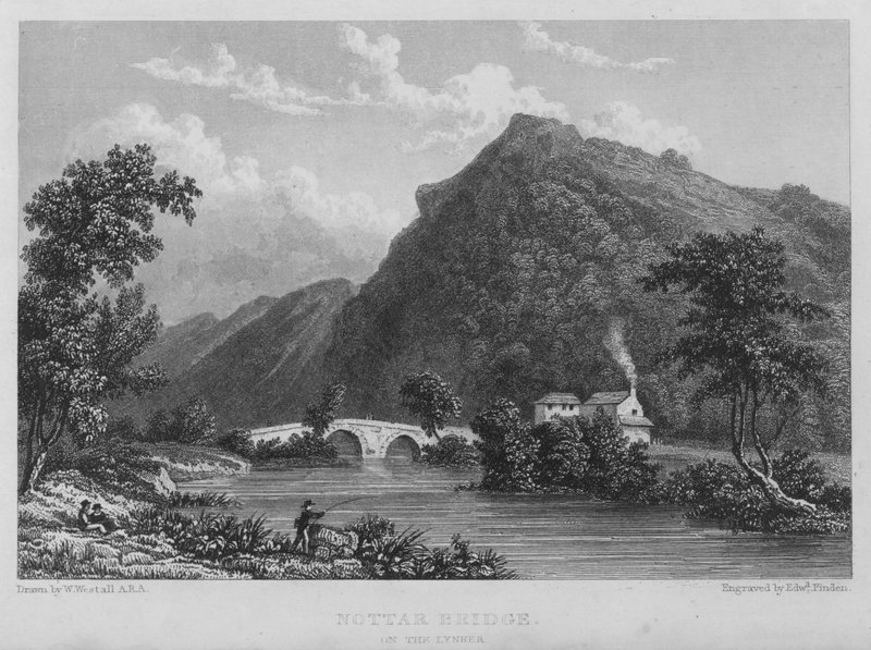 Nottar Bridge, na Lynher (rytina) od William (after) Westall
