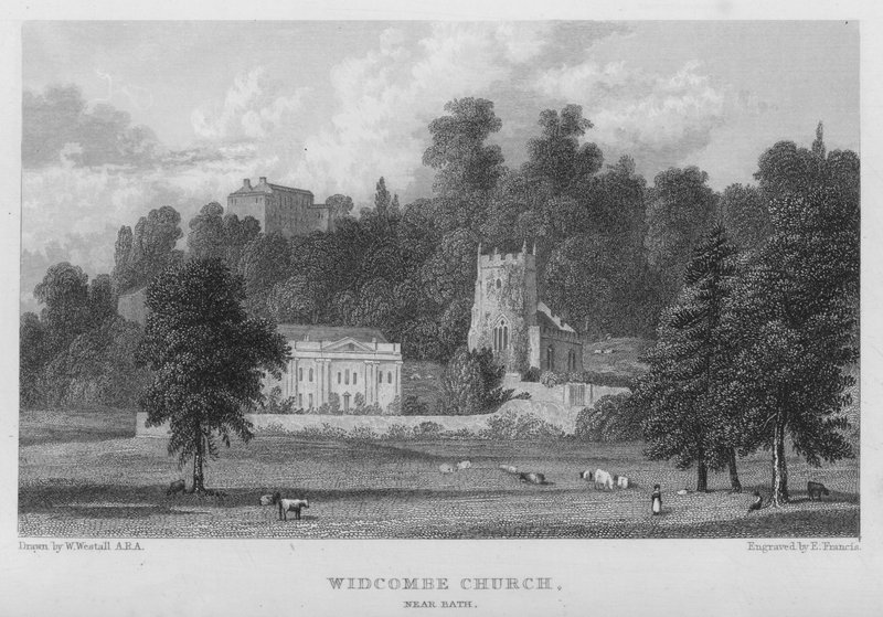 Widcombe Church, poblíž Bath (rytina) od William (after) Westall
