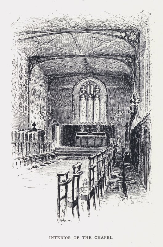 Interiér kaple (rytina) od William Alexander Ansted