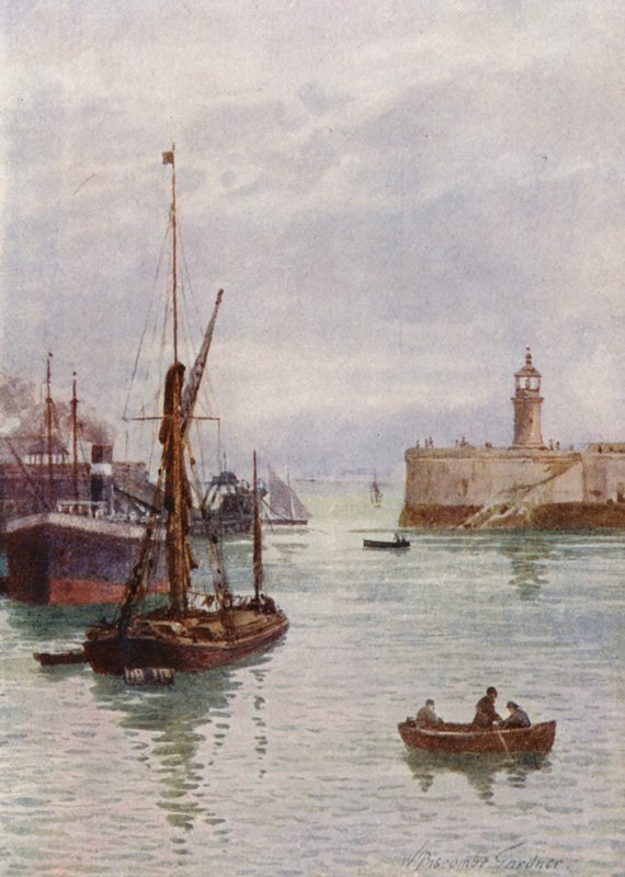 V přístavu Ramsgate (barevná litografie) od William Biscombe Gardner
