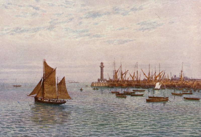 Přístav Margate (barevná litografie) od William Biscombe Gardner