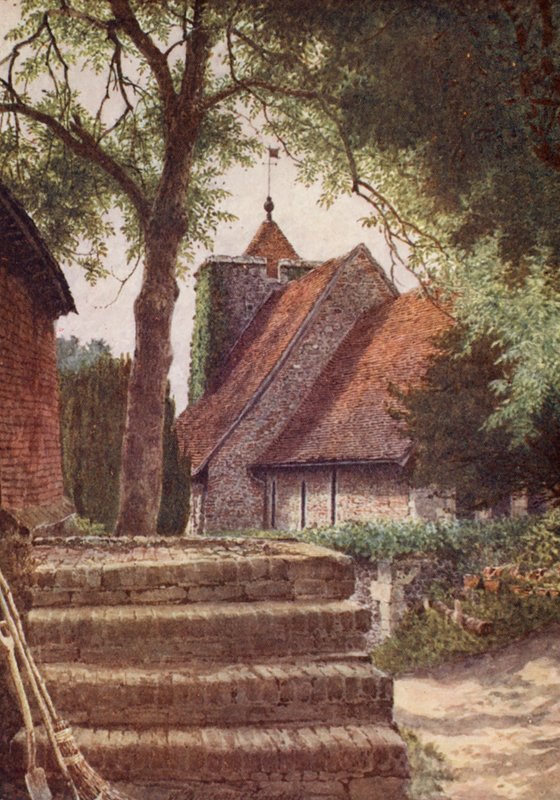 Kostel svatého Martina, Canterbury (barevná litografie) od William Biscombe Gardner