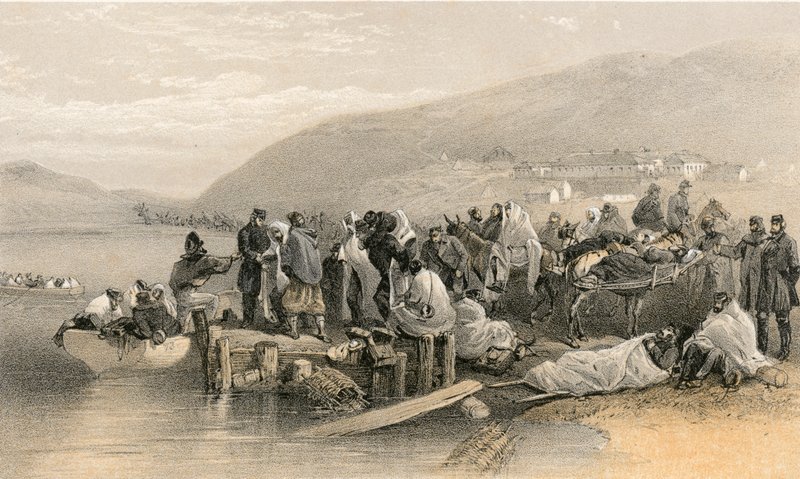 Nalodění nemocných na Balaklavě od William Crimea Simpson