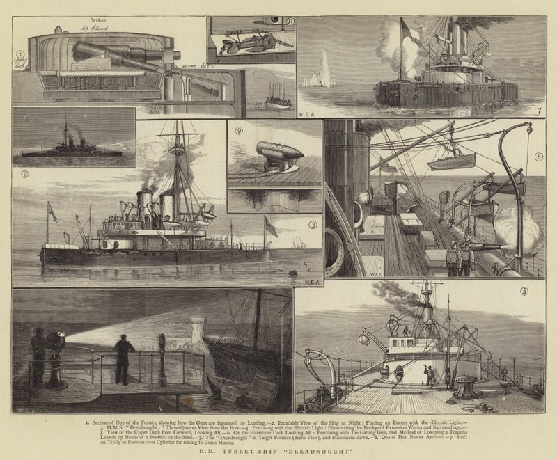 HM Turret-Ship Dreadnought od William Edward Atkins