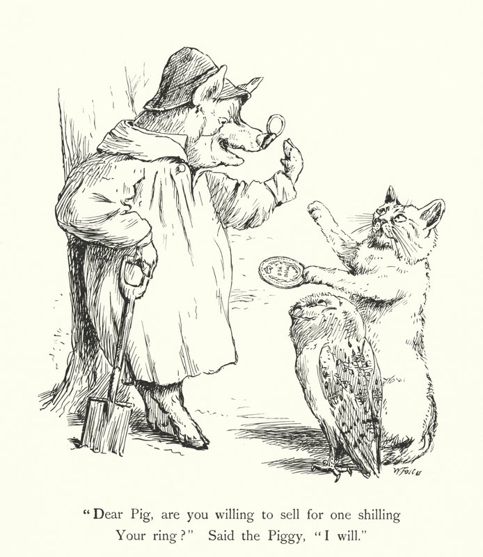 The Owl And The Pussy Cat (rytina) od William Foster