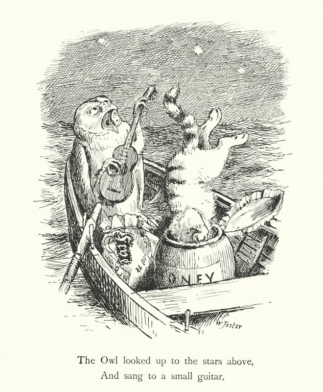 The Owl And The Pussy Cat (rytina) od William Foster