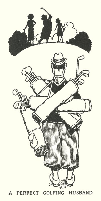 Dokonalý golfový manžel (litho) od William Heath Robinson