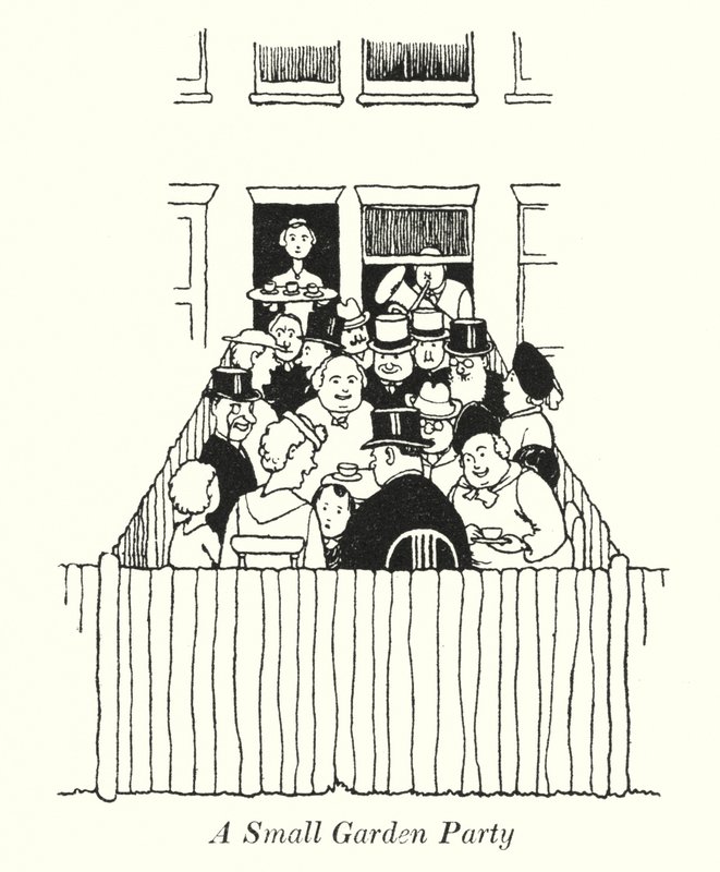 Malá zahradní slavnost (litho) od William Heath Robinson