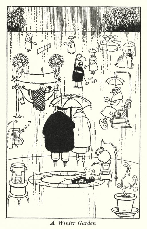 Zimní zahrada (litho) od William Heath Robinson