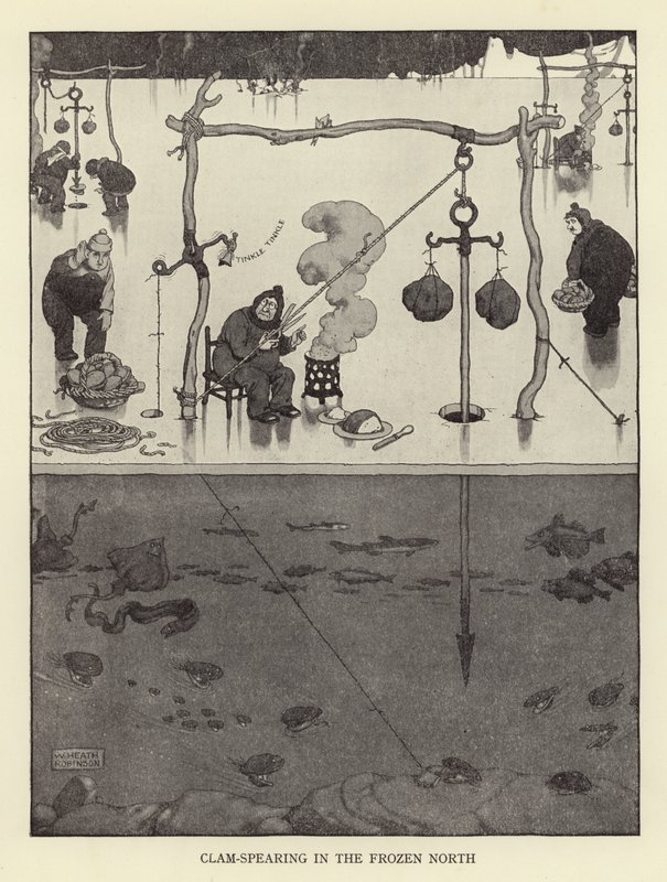 Škeble kopí na zmrzlém severu od William Heath Robinson