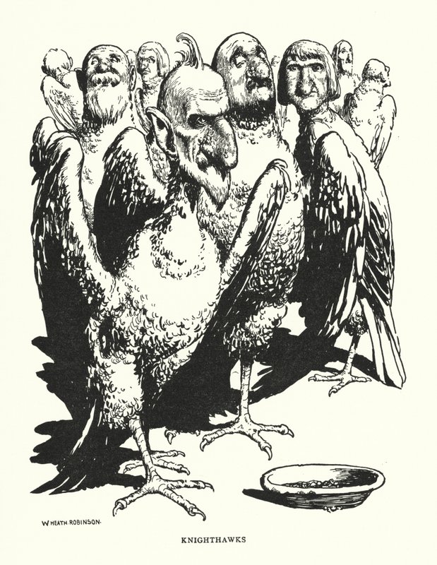 Knighthawks (litho) od William Heath Robinson