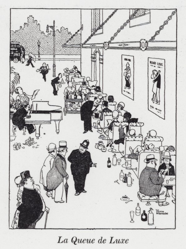 La Queue de Luxe (litho) od William Heath Robinson