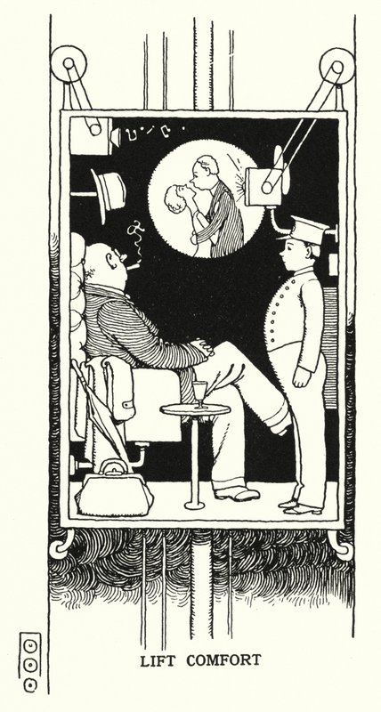 Životní pohodlí (litho) od William Heath Robinson