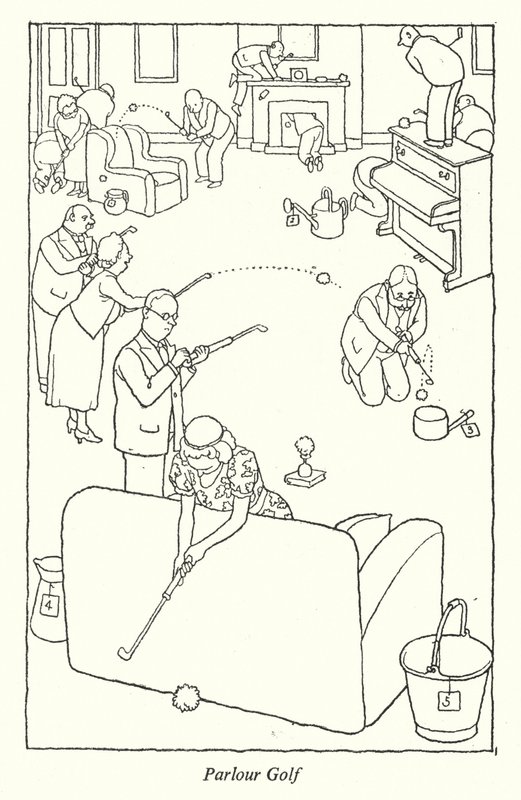 Parlor Golf (litho) od William Heath Robinson