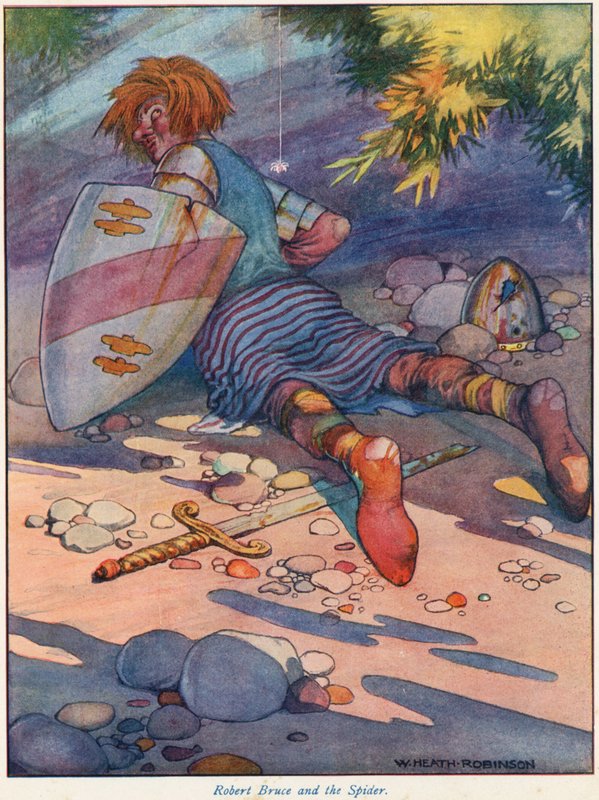 Robert Bruce a pavouk od William Heath Robinson