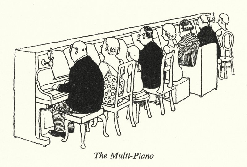 Multi-Piano (litho) od William Heath Robinson
