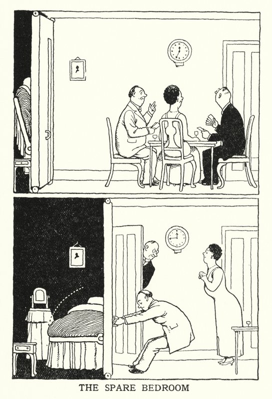Náhradní ložnice (litho) od William Heath Robinson