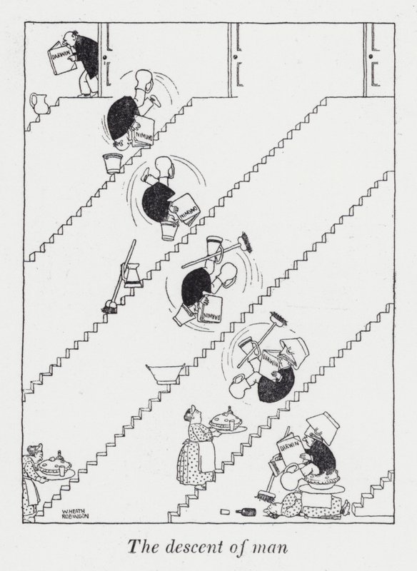 Sestup člověka (litho) od William Heath Robinson