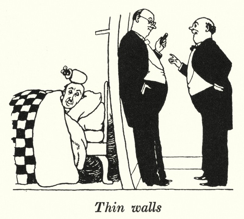 Tenké stěny (litho) od William Heath Robinson