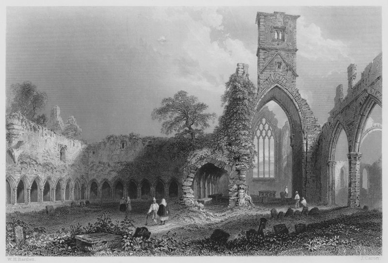 Abbey of Sligo (rytina) od William Henry (after) Bartlett