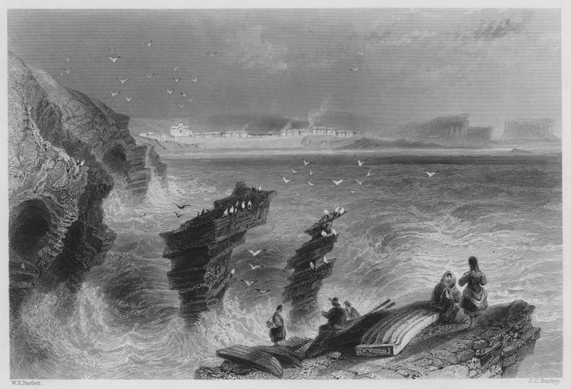 Kilkee, County Clare (rytina) od William Henry (after) Bartlett