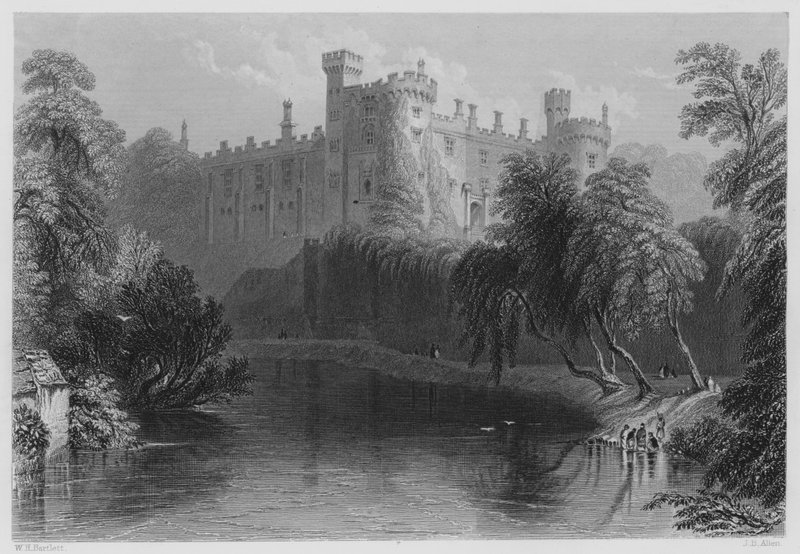Kilkenny Castle (rytina) od William Henry (after) Bartlett