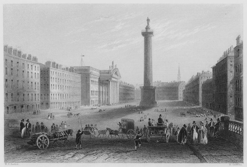Sackville Street, Dublin (rytina) od William Henry (after) Bartlett