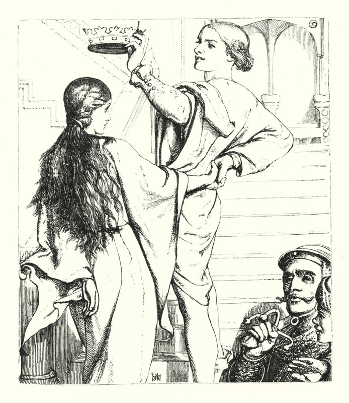 The Beggar Maid (rytina) od William Henry (after) Hunt