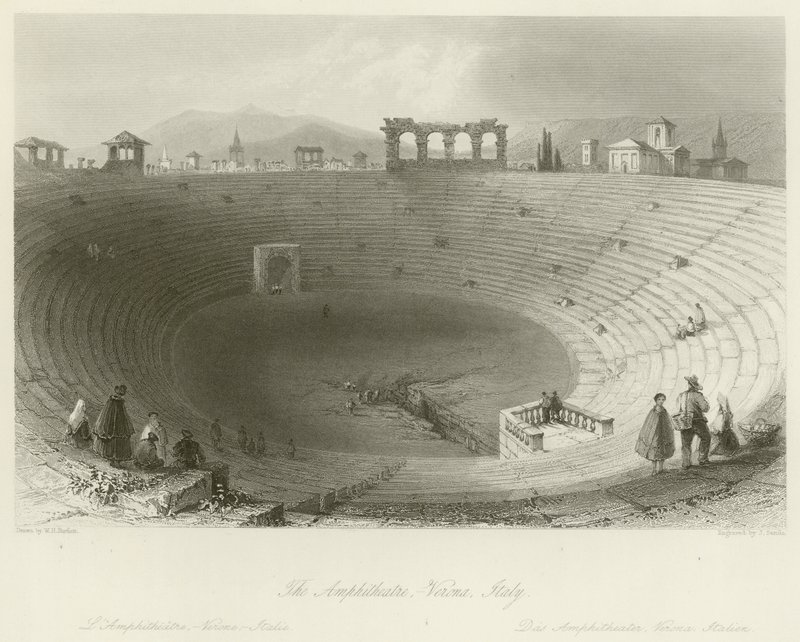 Arena ve Veroně od William Henry Bartlett