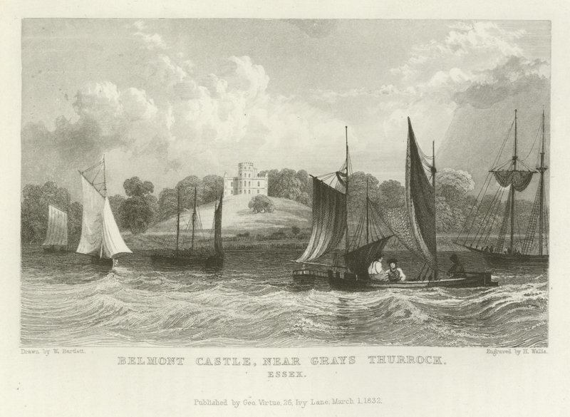 Hrad Belmont, poblíž Grays Thurrock, Essex od William Henry Bartlett