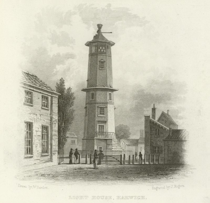 Light House, Harwich od William Henry Bartlett