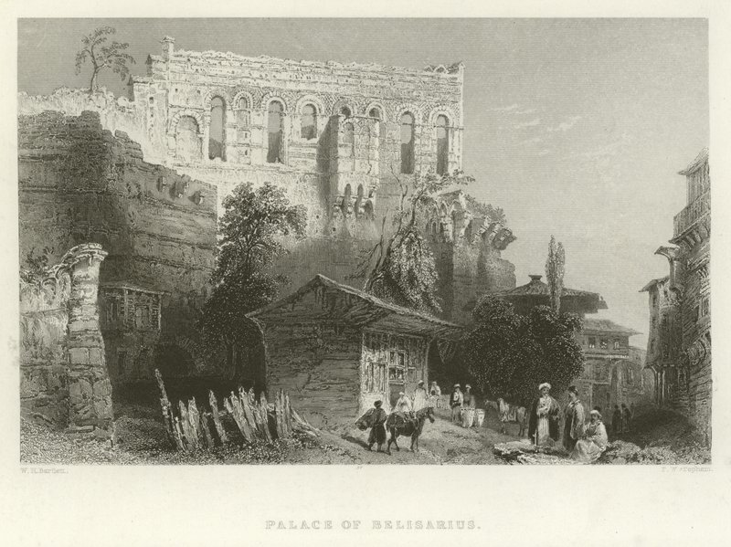 Palác Belisarius, Konstantinopol od William Henry Bartlett
