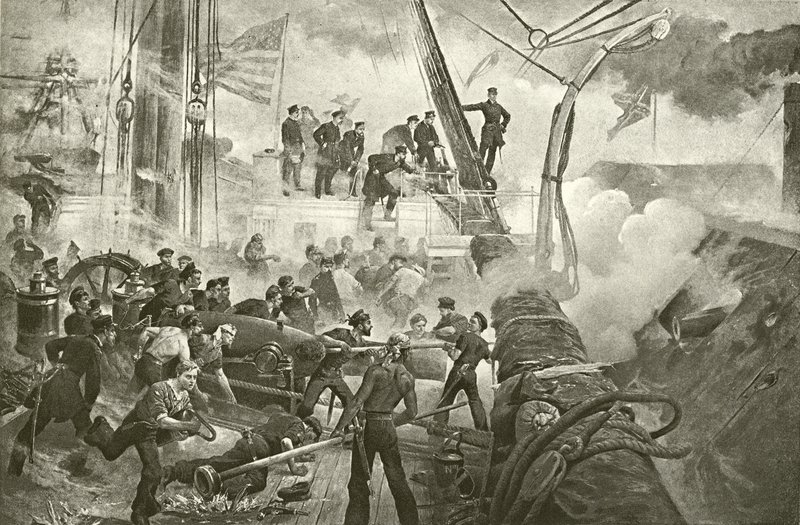 Farragut v Mobile Bay (hlubotisk) od William Heysham Overend
