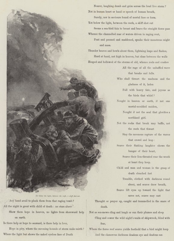 Grace Darling, A C Swinburne od William Heysham Overend