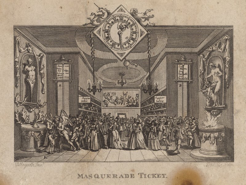 Vstupenka na maškarní od William Hogarth