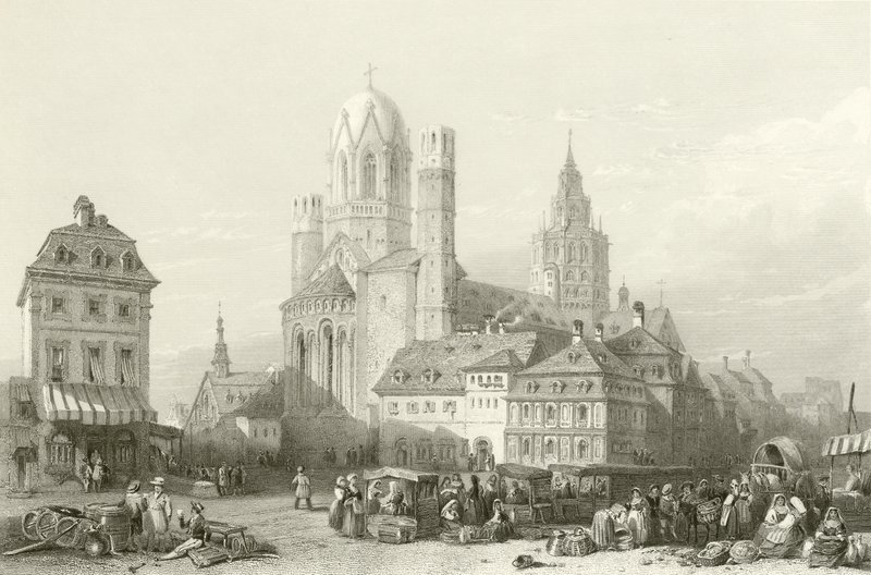 Katedrála Mayence, Rýn od William Leighton Leitch