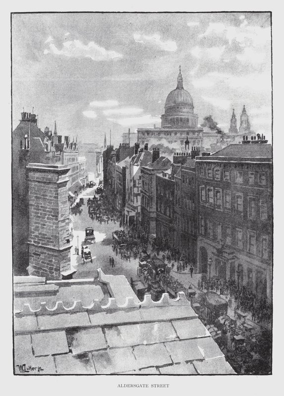 Aldersgate Street (litho) od William Luker