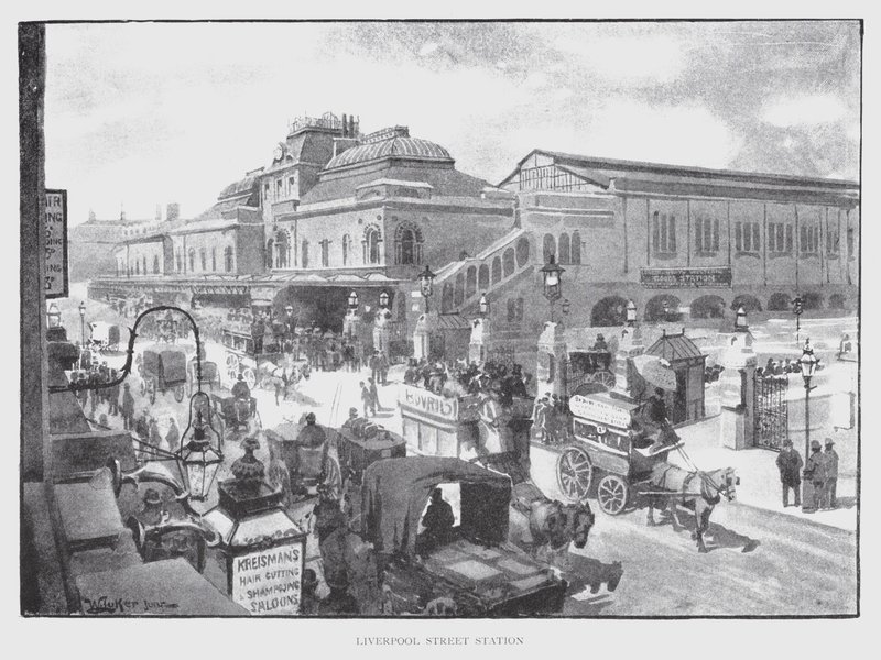 Liverpool Street Station (litho) od William Luker