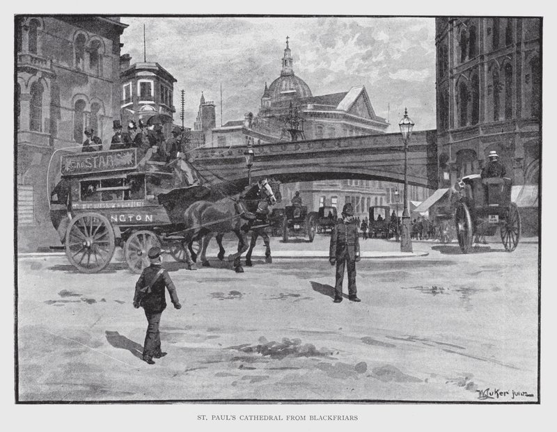Katedrála svatého Pavla z Blackfriars (litho) od William Luker