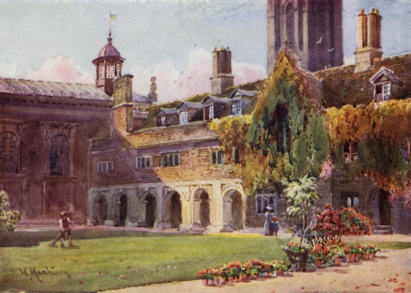 Dvůr a klášter v Pembroke College od William Matthison