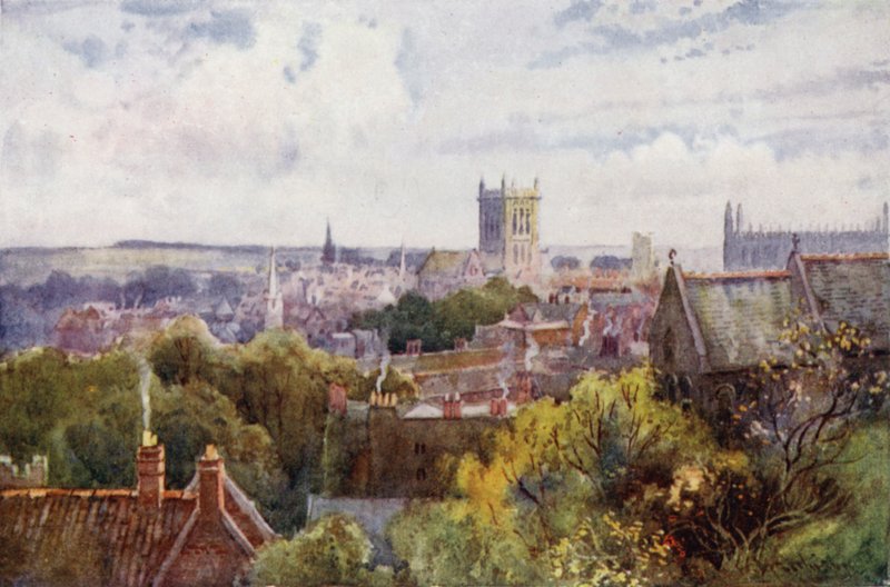 Pohled na Cambridge z hradního kopce od William Matthison